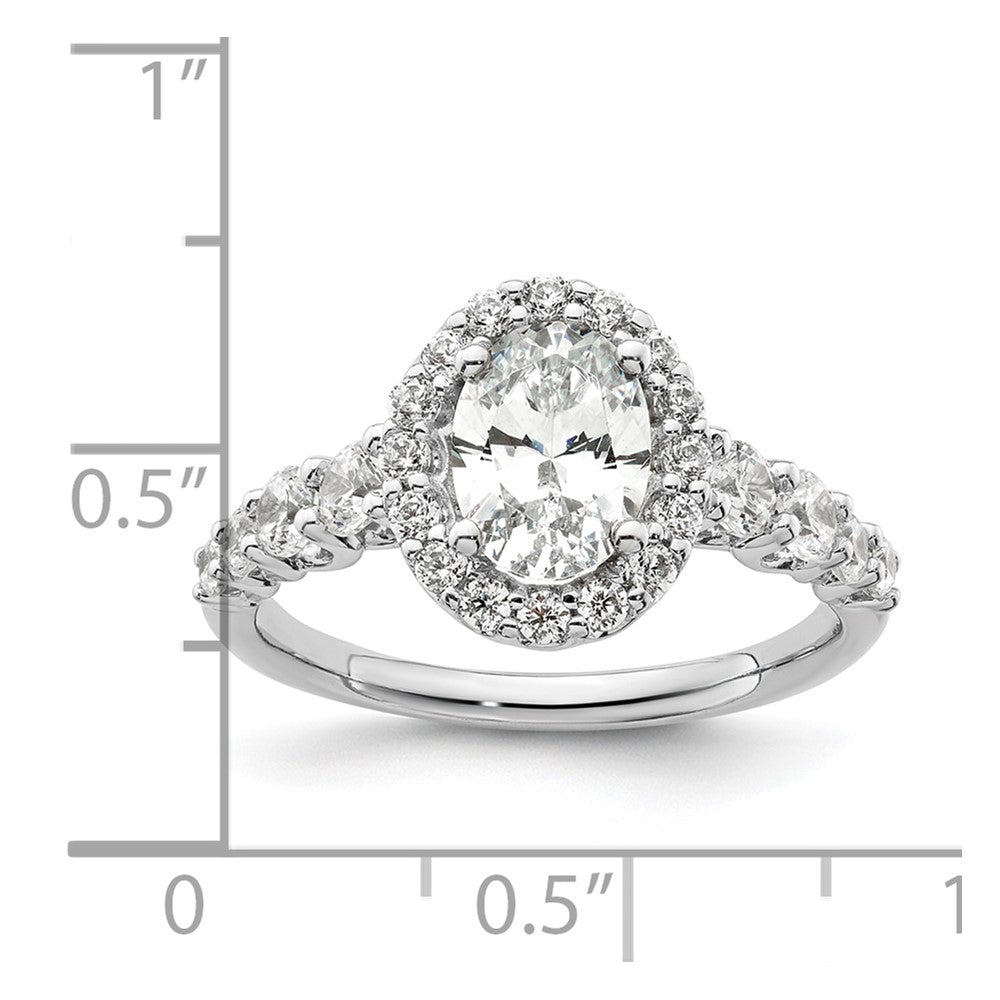14K White Gold Lab Grown VS/SI FGH Dia Semi-mount Halo Engagement Ring