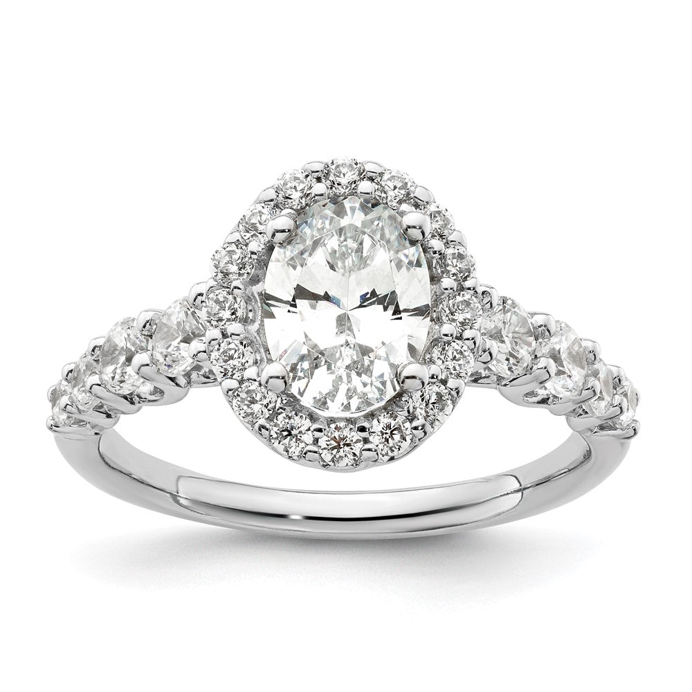 14K White Gold Lab Grown VS/SI FGH Dia Semi-mount Halo Engagement Ring
