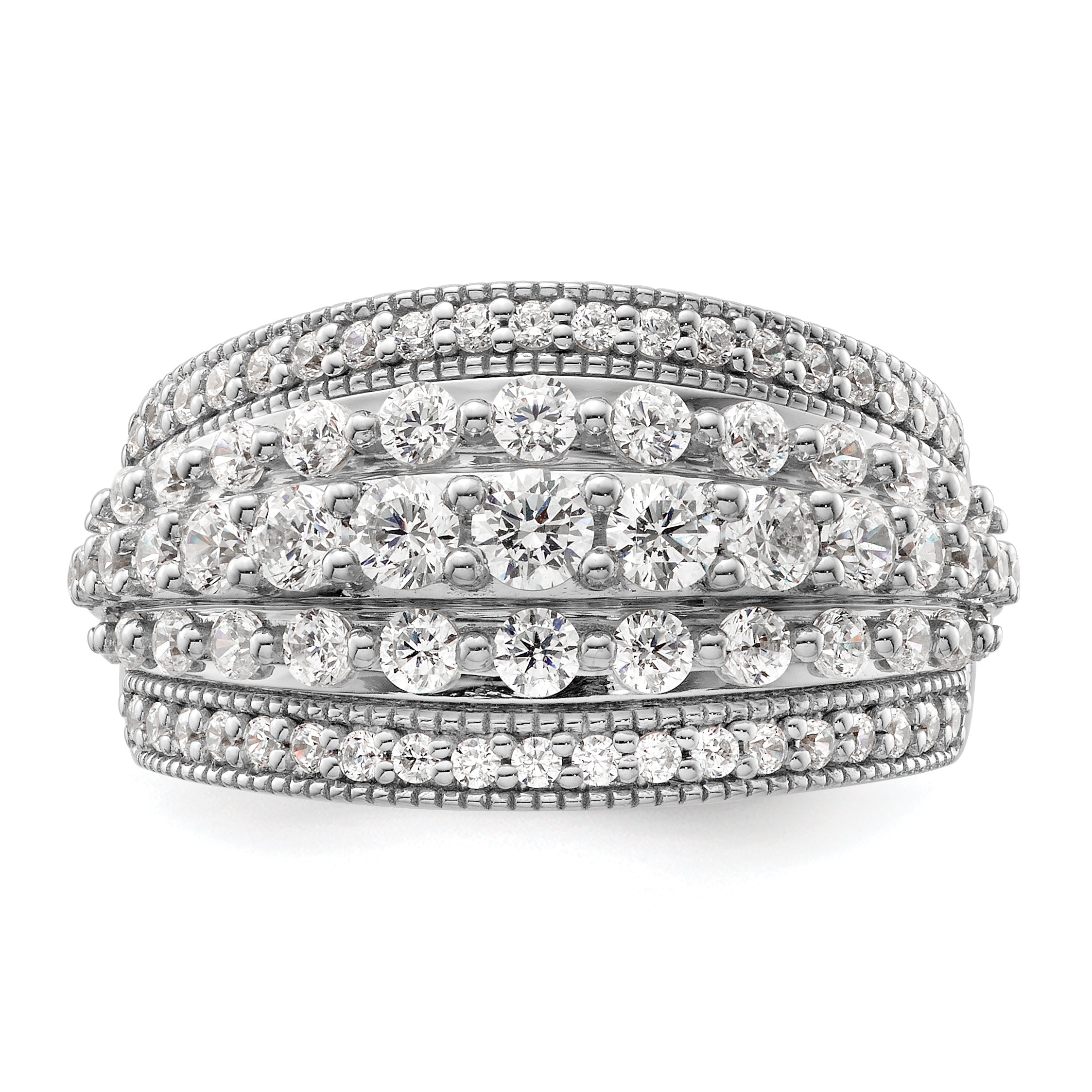 14k White Gold 1 1/2 carat Lab Grown Diamond VS/SI+ G+ Complete Fashion Ring