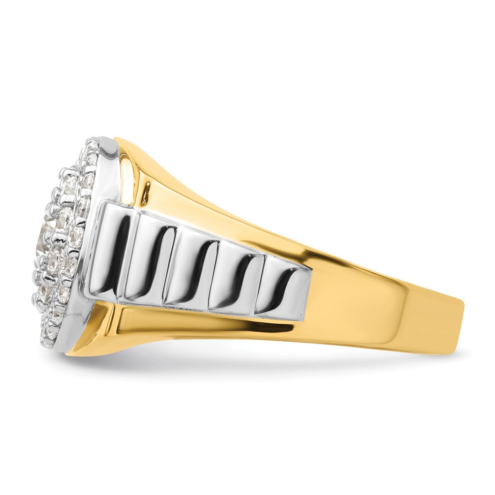 14K Two-Tone Lab Grown VS/SI FGH Dia Cluster Men's Ring