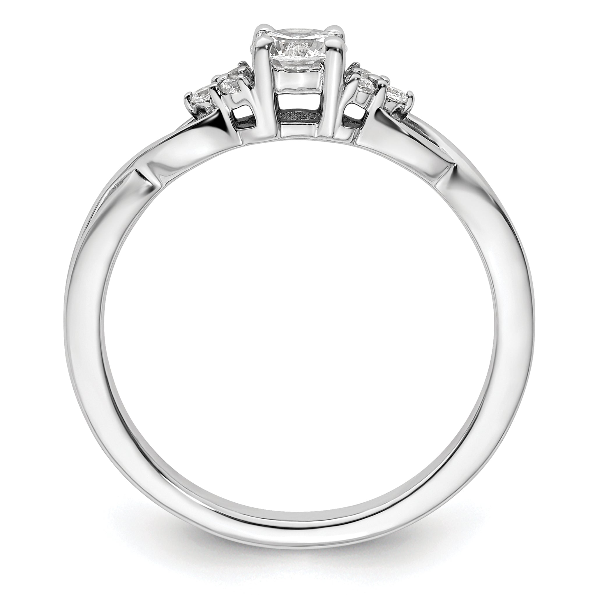 14k White Gold 1/3 carat Lab Grown Diamond VS/SI+ G+ Round Complete Halo Engagement Ring