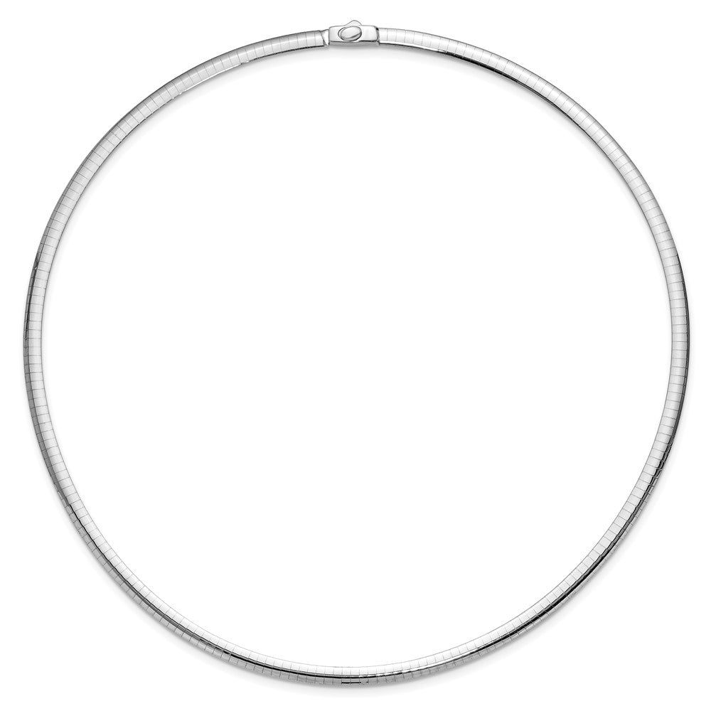 14k 4mm Reversible White & Yellow Domed Omega Necklace