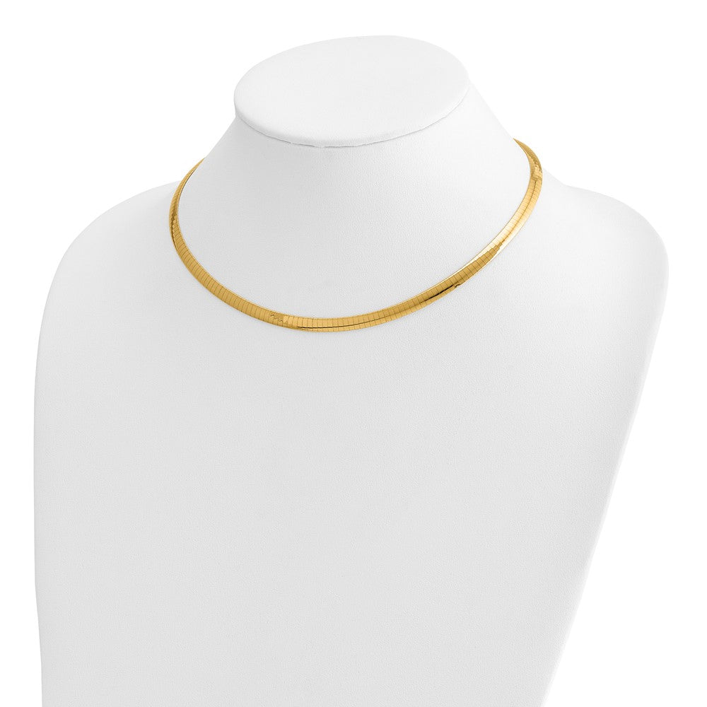 14k 5mm Reversible White & Yellow Domed Omega Necklace