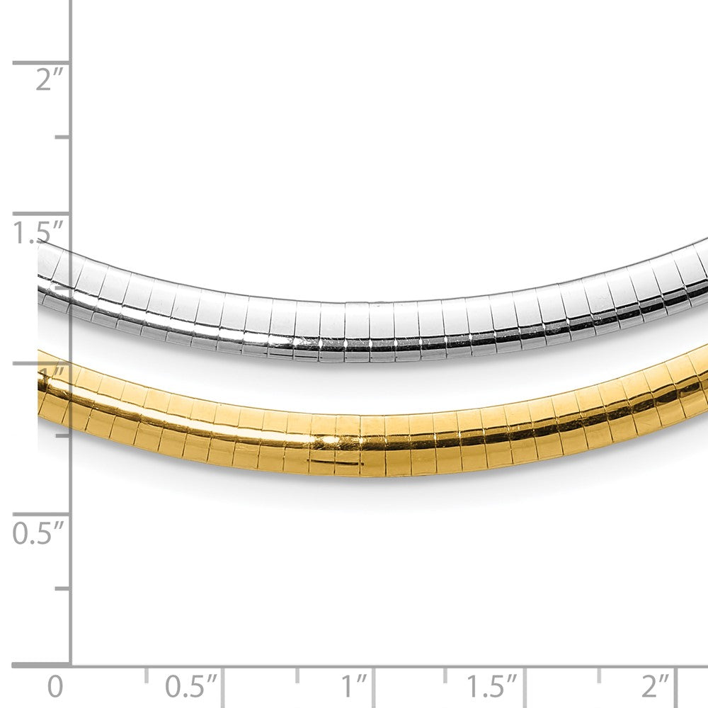14k 5mm Reversible White & Yellow Domed Omega Necklace