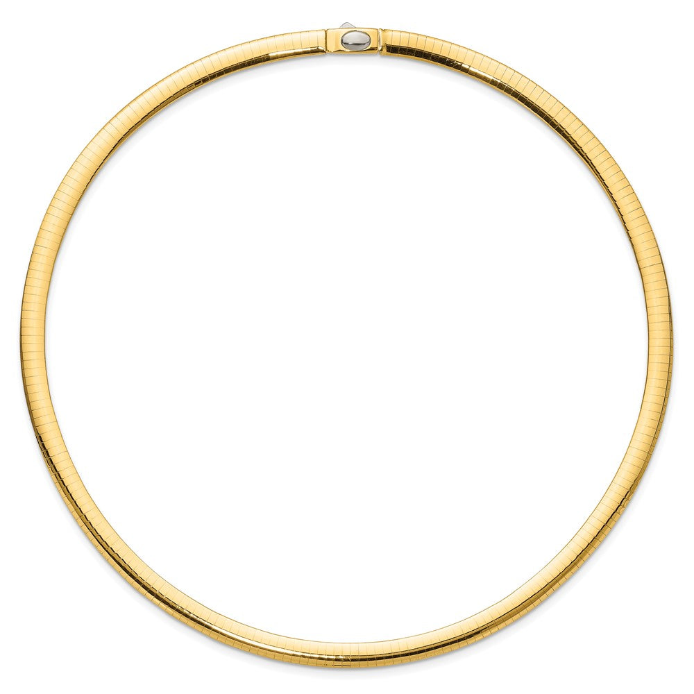 14k 6mm Reversible White & Yellow Domed Omega Necklace