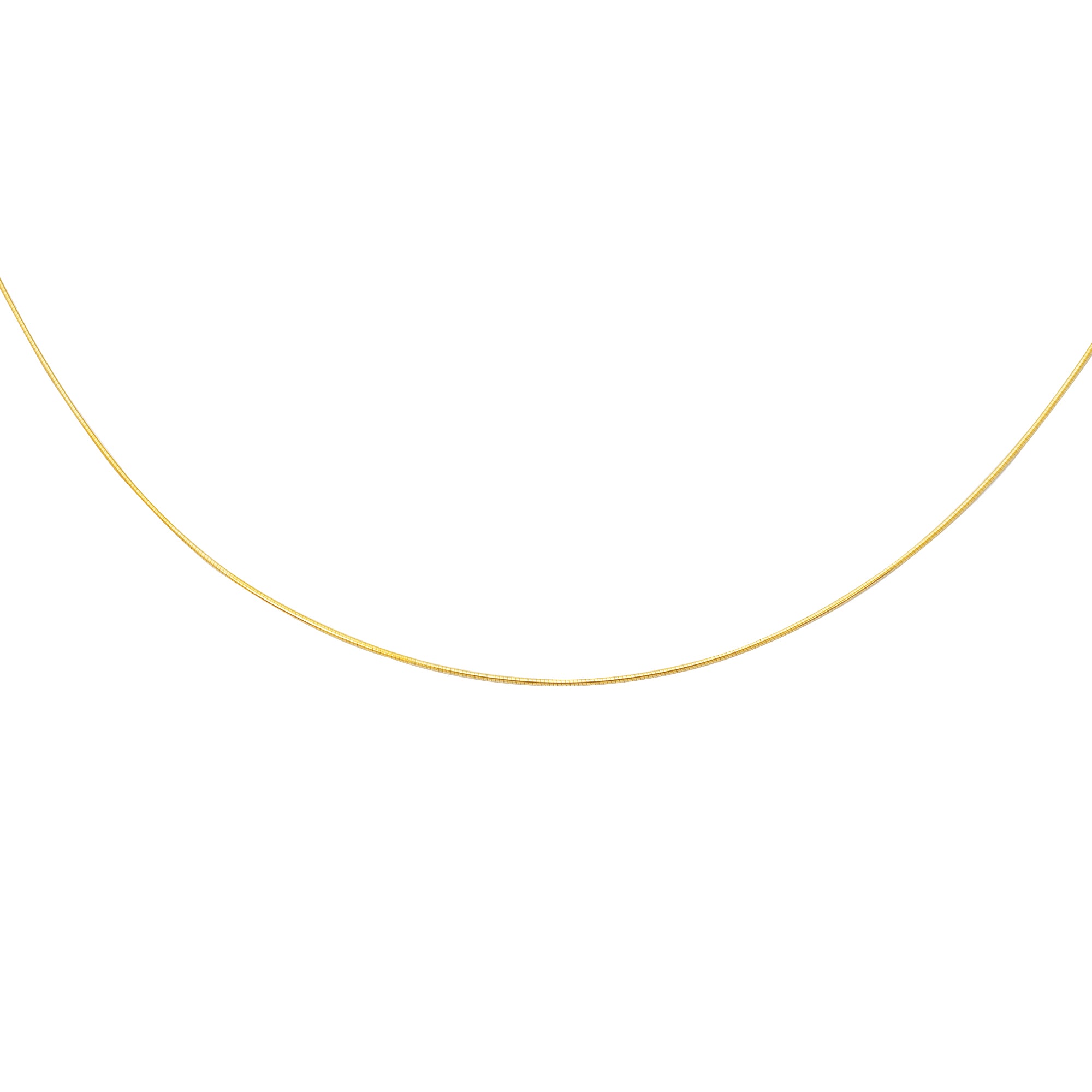 14K Yellow Gold 1mm Round 18" Omega with Screw Back Lock
