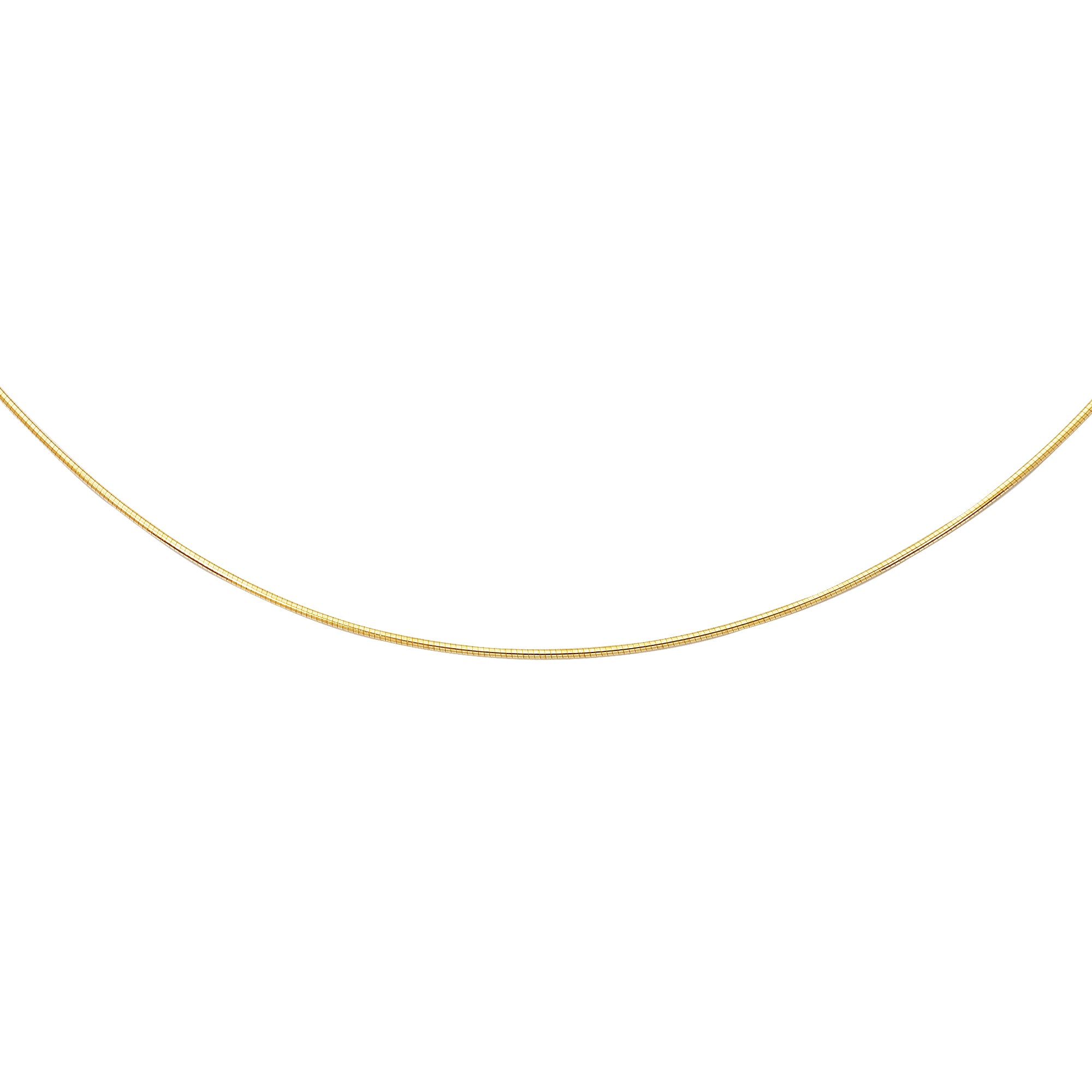14K Yellow Gold 1.5mm Round 20" Omega with Screw Back Lock