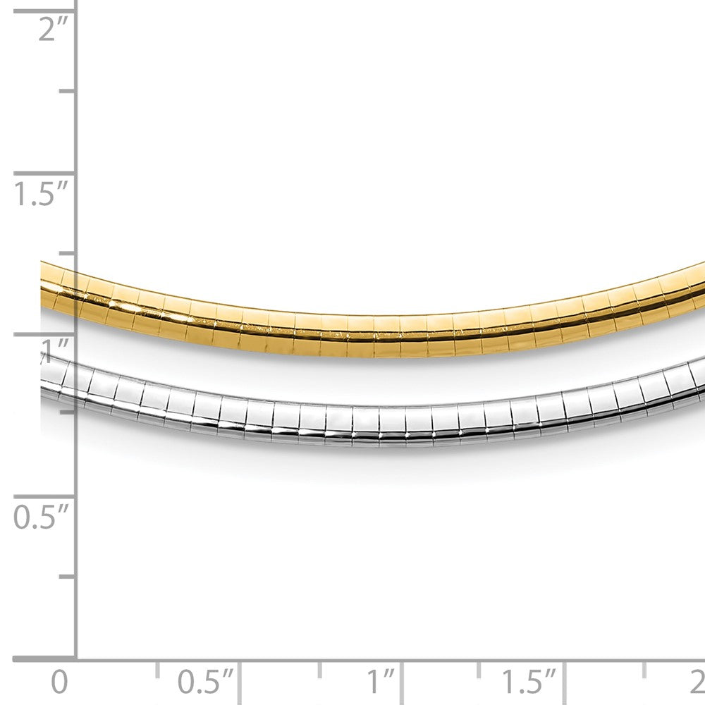 14k Two-tone Lt Reversible 3mm Omega w/extender Necklace