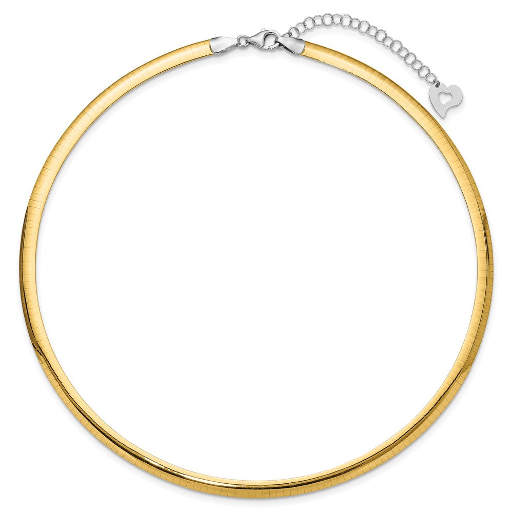 14k Two-tone Lt Reversible 5mm Omega w/extender Necklace
