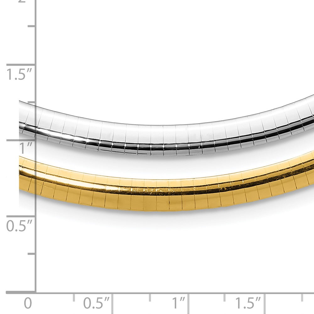 14k Two-tone Lt Reversible 5mm Omega w/extender Necklace