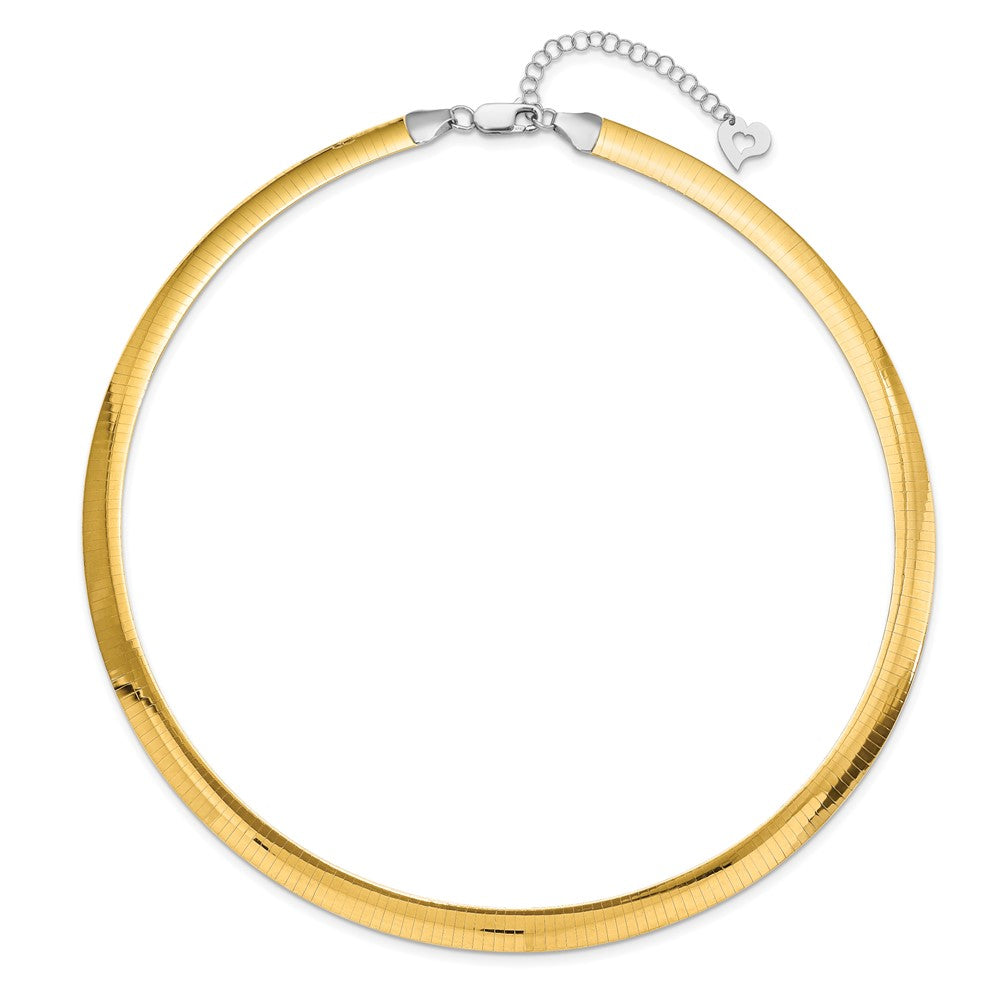 14k Two-tone Lt Reversible 8mm Omega w/extender Necklace