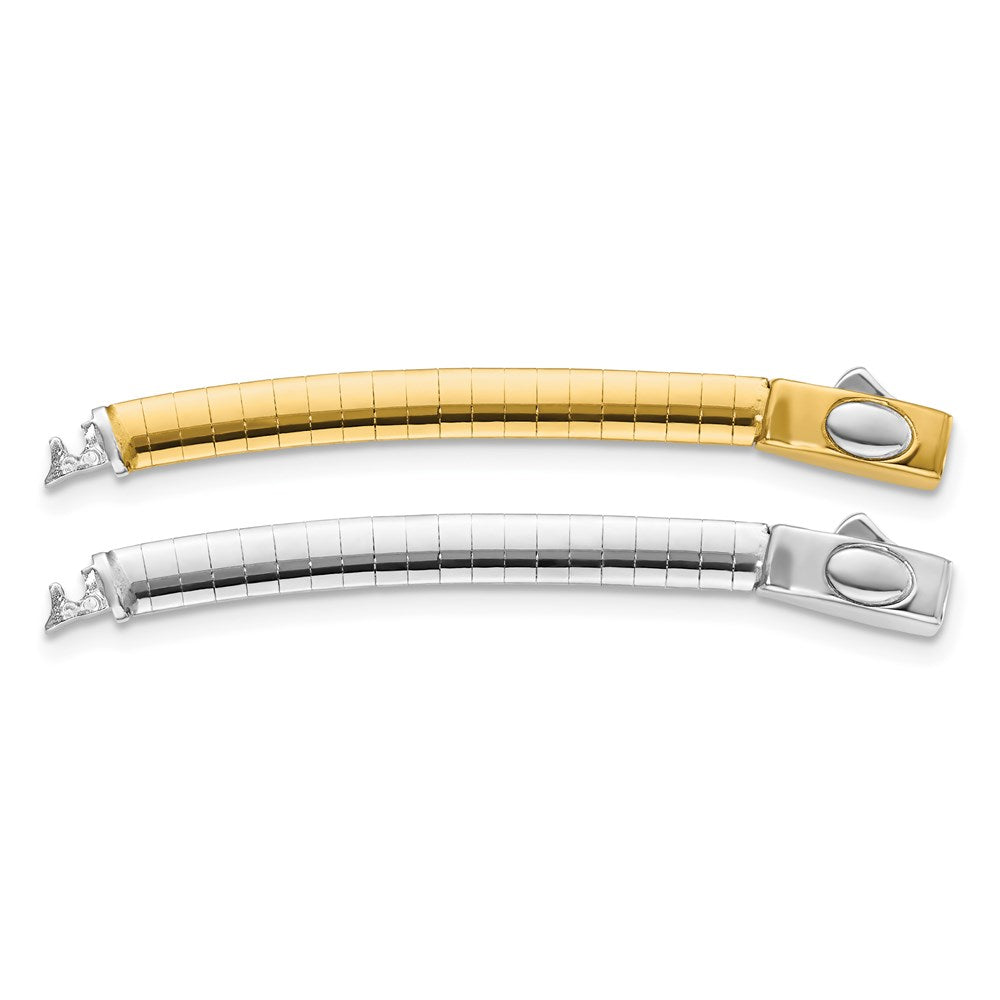 14k 4mm White & Yellow Domed Omega Extender for Necklace