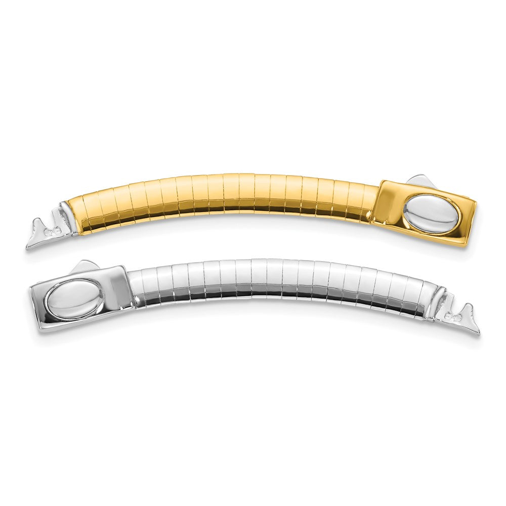 14k 5mm White & Yellow Domed Omega Extender for Necklace