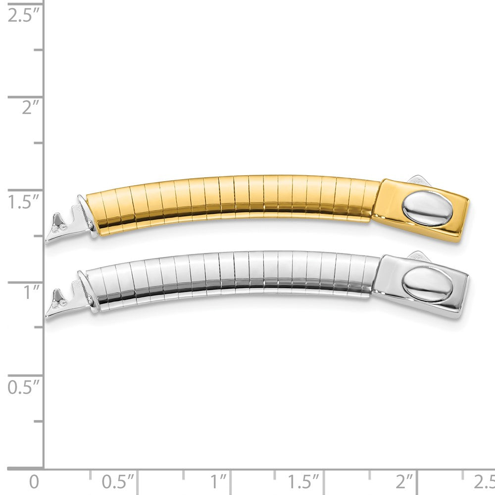 14k 6mm White & Yellow Domed Omega Extender for Necklace