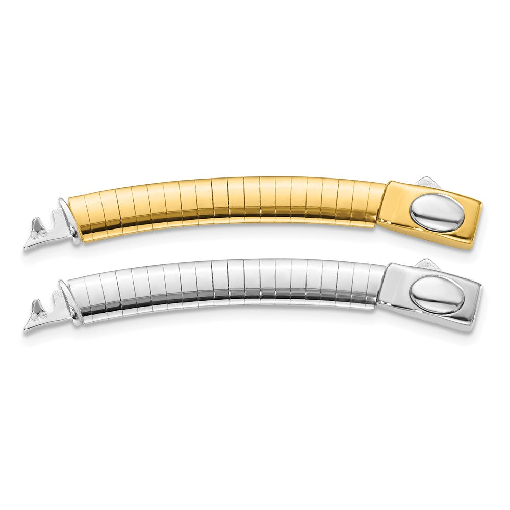 14k 6mm White & Yellow Domed Omega Extender for Necklace