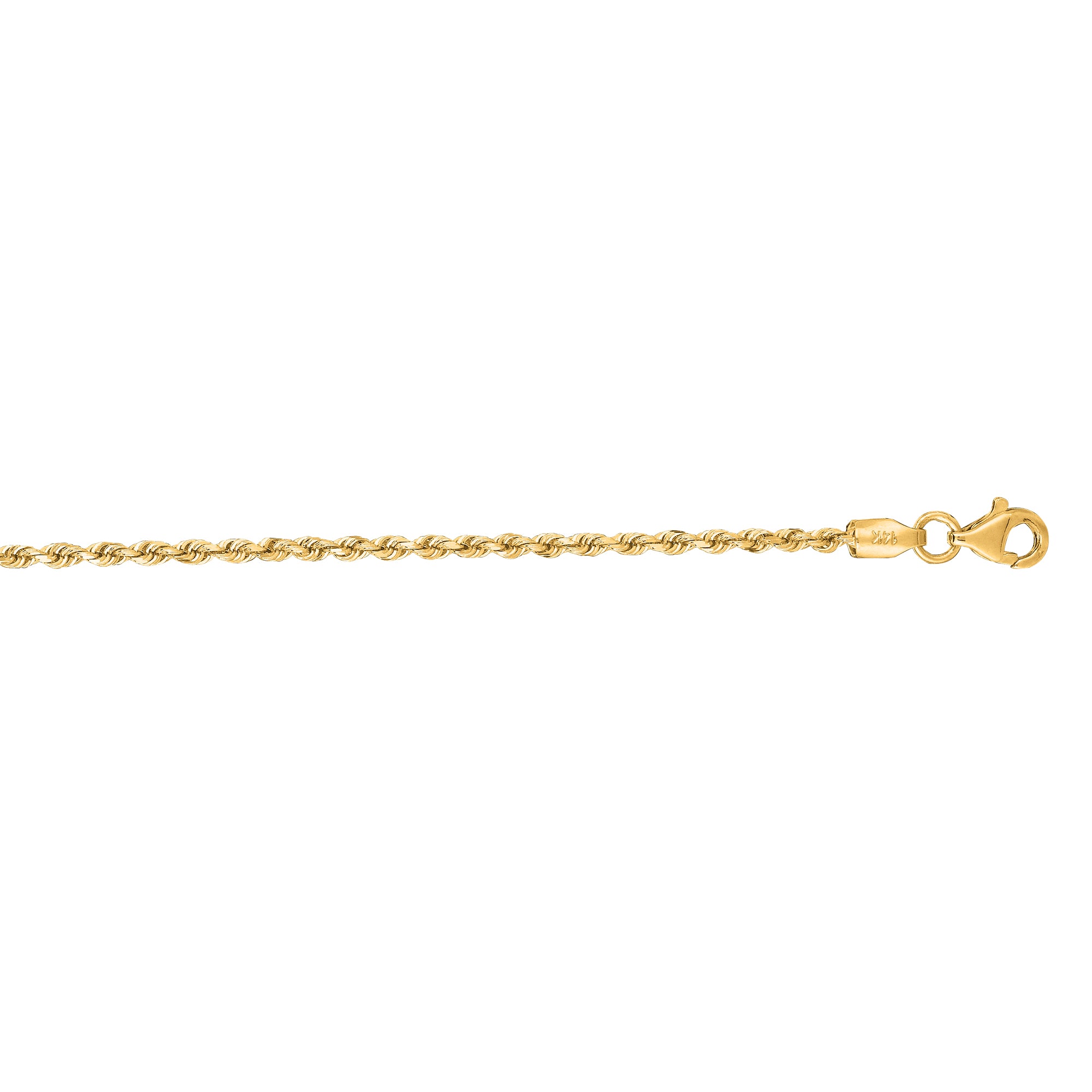 14K Yellow Gold 1.8mm Royal Rope 30" Chain with Lobster Lock