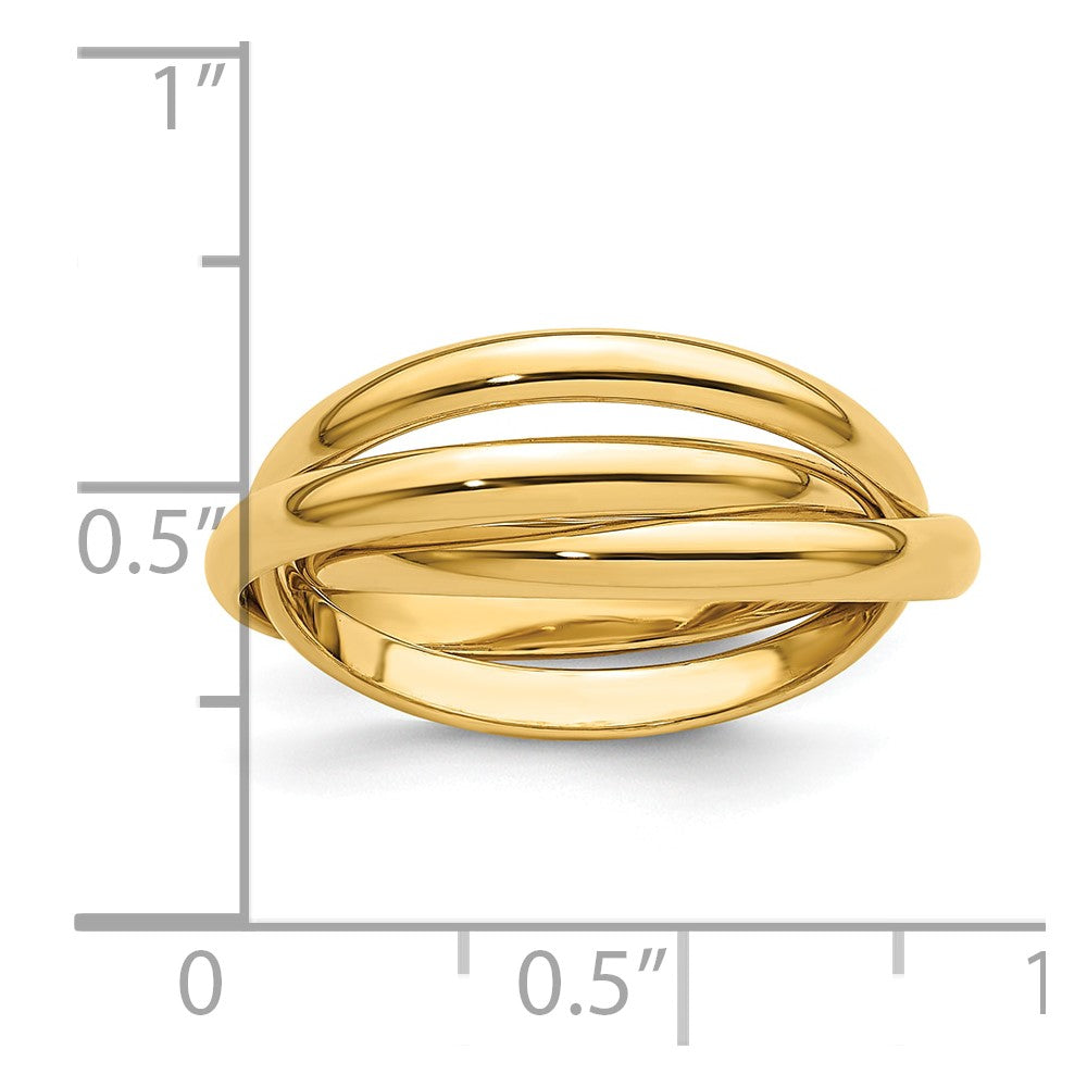 14k Polished Rolling Ring Size 7.5