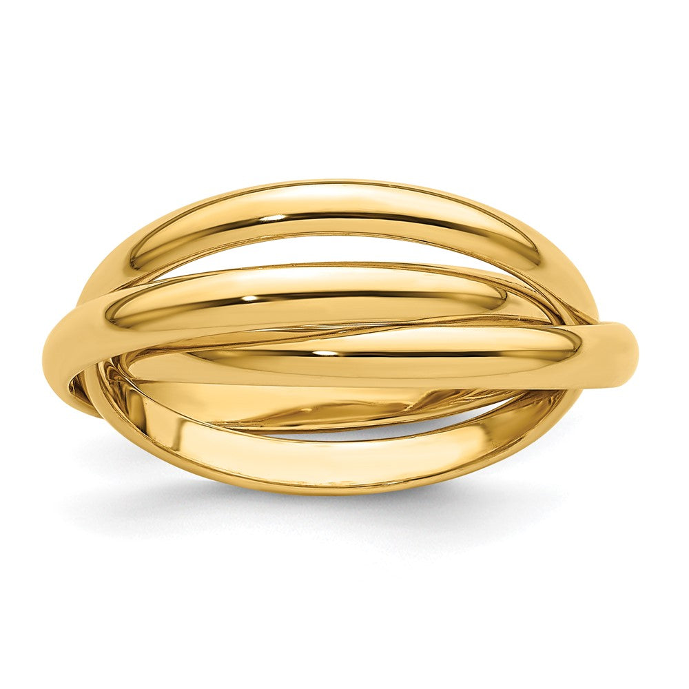 14k Polished Rolling Ring Size 7.5
