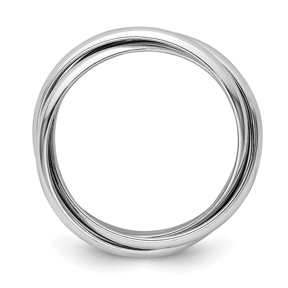 14k White Gold Polished Rolling Ring Size 7