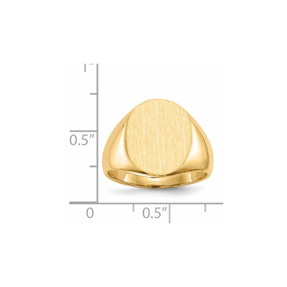 14k 16.0x13.0mm Closed Back Signet Ring