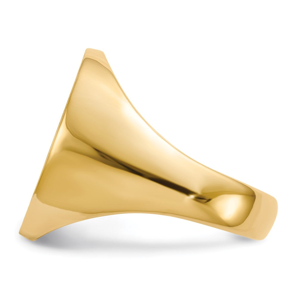 14k 15.5x19.0mm Closed Back Mens Signet Ring