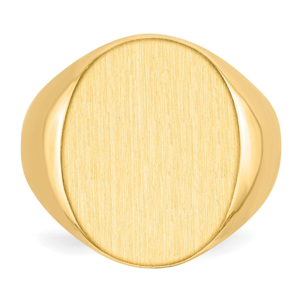 14k 15.5x19.0mm Closed Back Mens Signet Ring