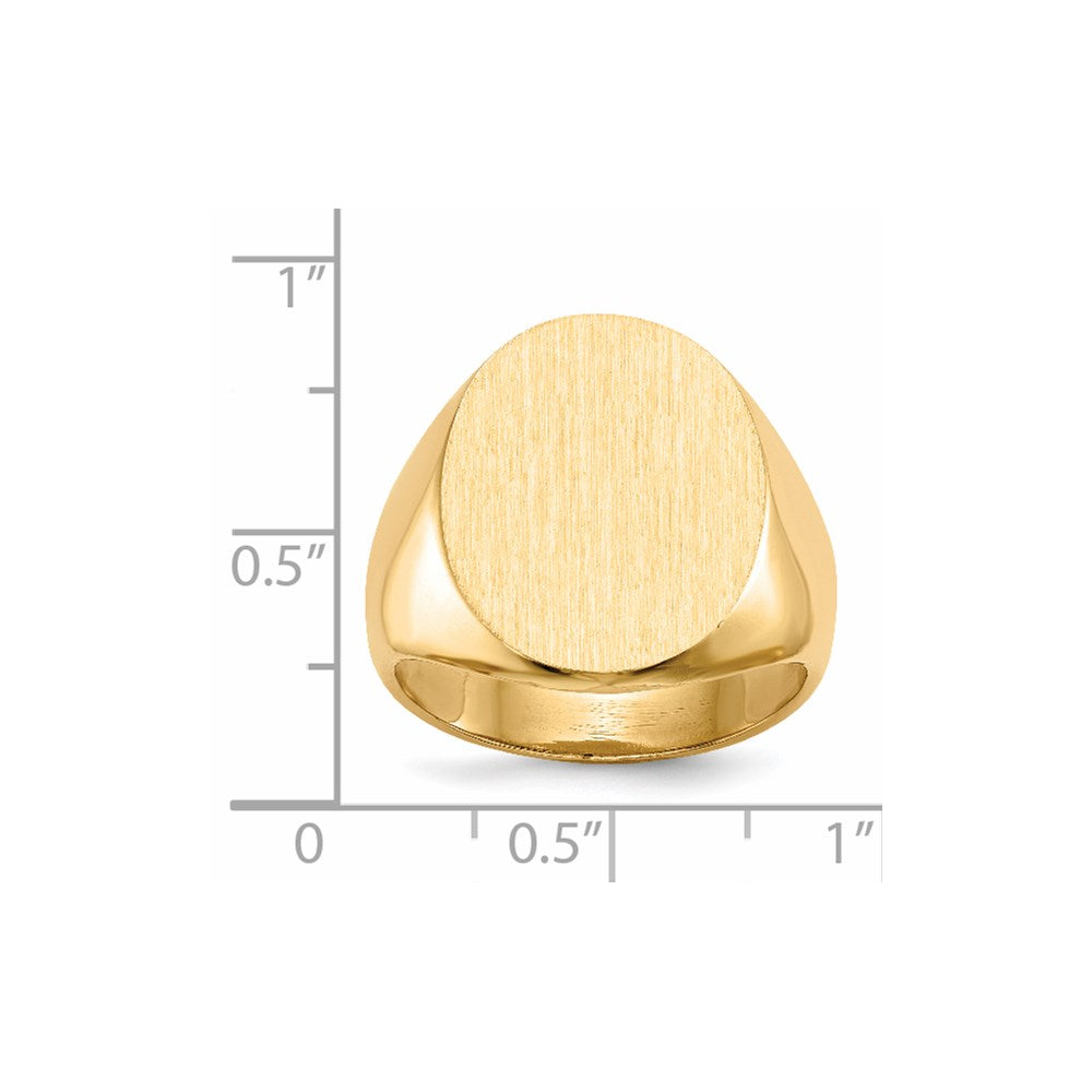 14k 15.5x19.0mm Closed Back Mens Signet Ring