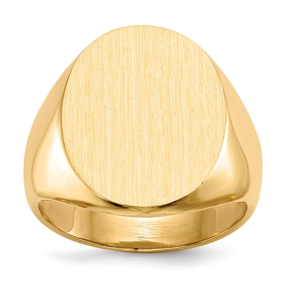 14k 15.5x19.0mm Closed Back Mens Signet Ring