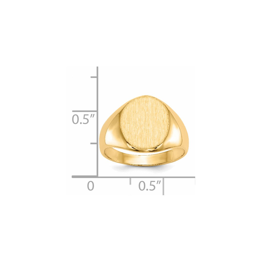 14k 12.5x11.0mm Open Back Signet Ring