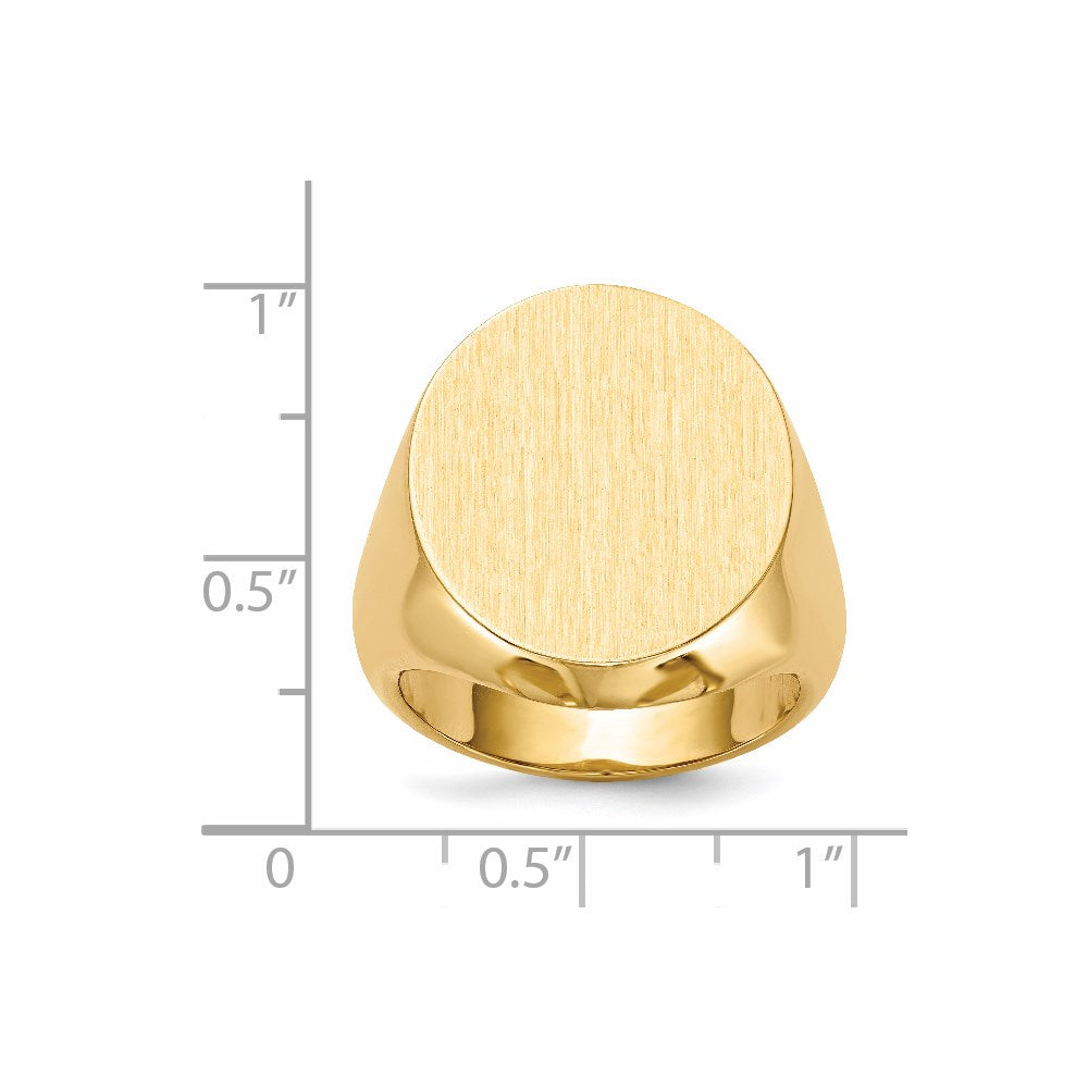 14k 20.0x18.0mm Closed Back Men's Signet Ring