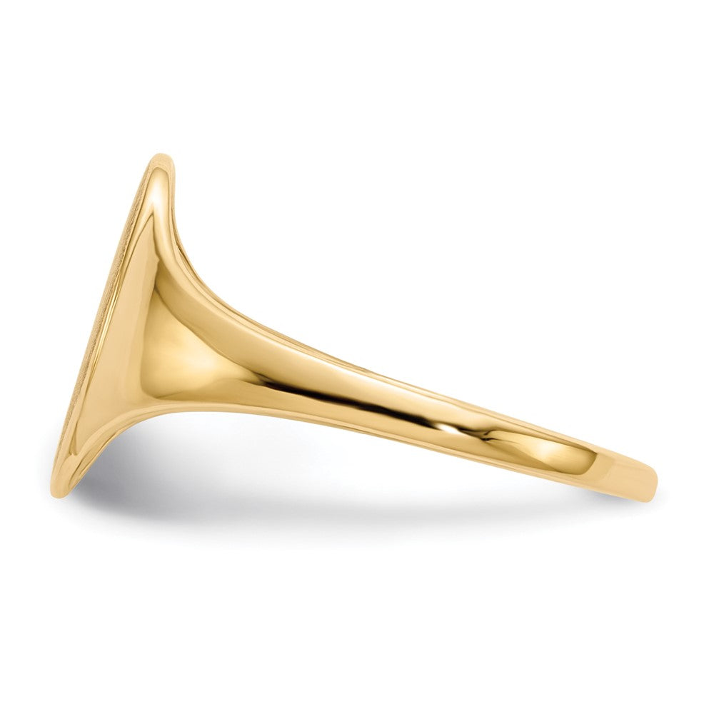 14k 12.0x8.5mm Open Back Signet Ring
