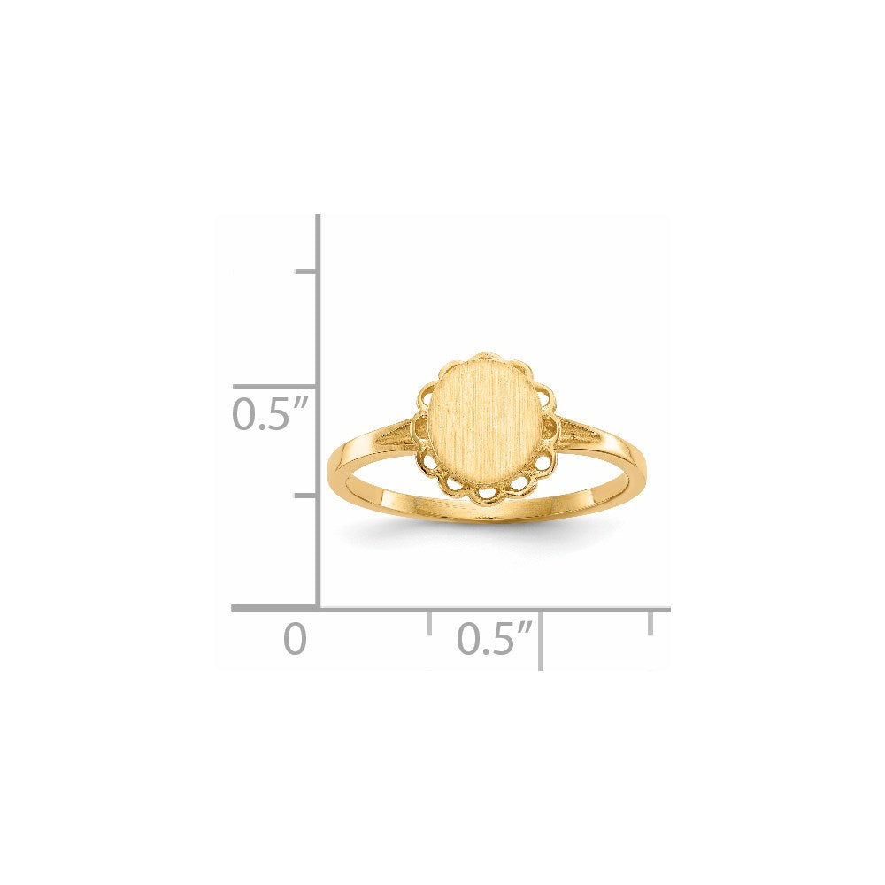 14k 7.0x6.5mm Open Back Signet Ring