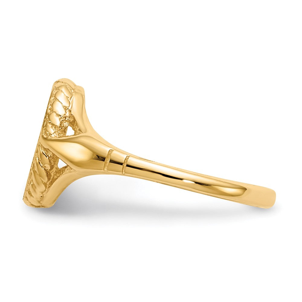 14k 8.5x6.5mm Open Back Child's Signet Ring