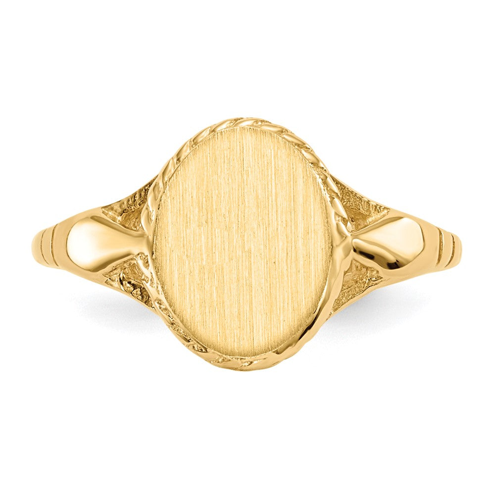 14k 8.5x6.5mm Open Back Child's Signet Ring