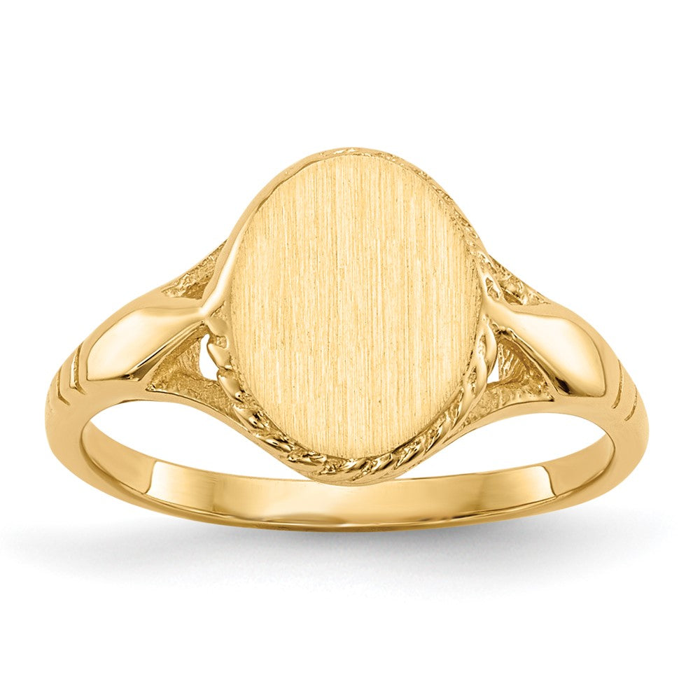 14k 8.5x6.5mm Open Back Child's Signet Ring