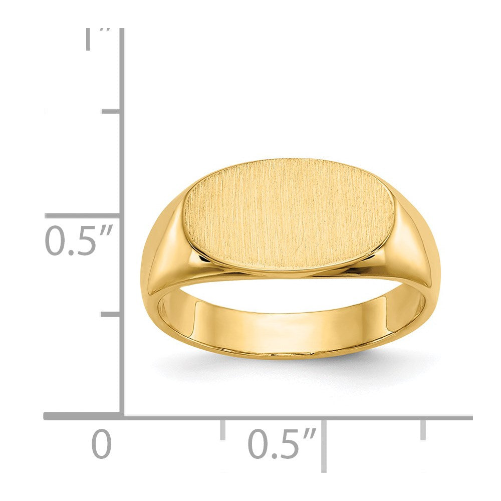 14k 8.0x13.5mm Closed Back Signet Ring