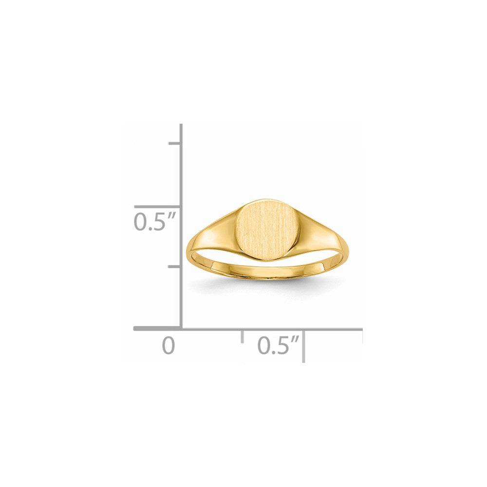 14k 6.5x7.5mm Closed Back Signet Ring