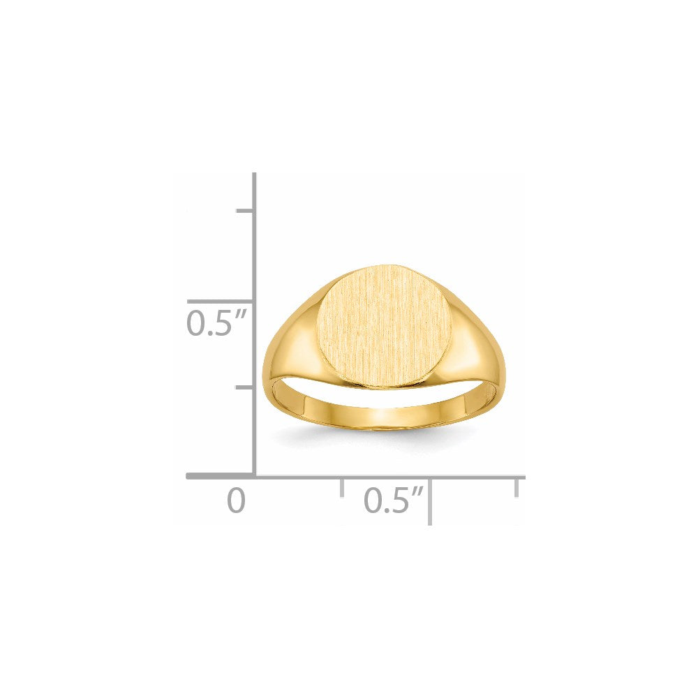 14k 9.5x10.0mm Closed Back Signet Ring