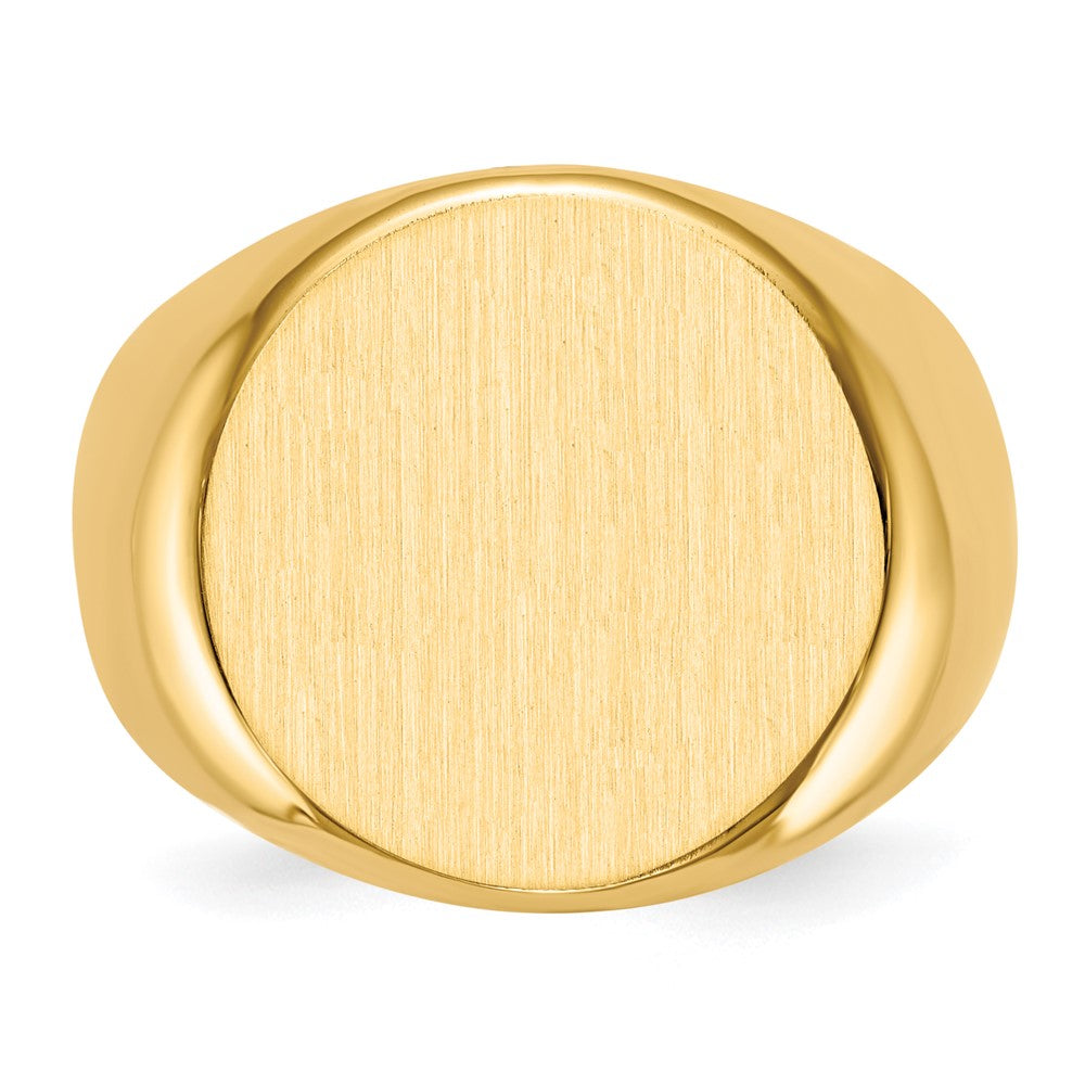14k 18.0x18.0mm Closed Back Men's Signet Ring