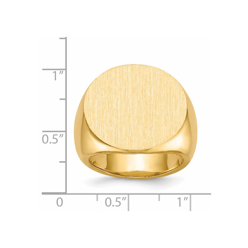 14k 21.0x21.5mm Closed Back Mens Signet Ring