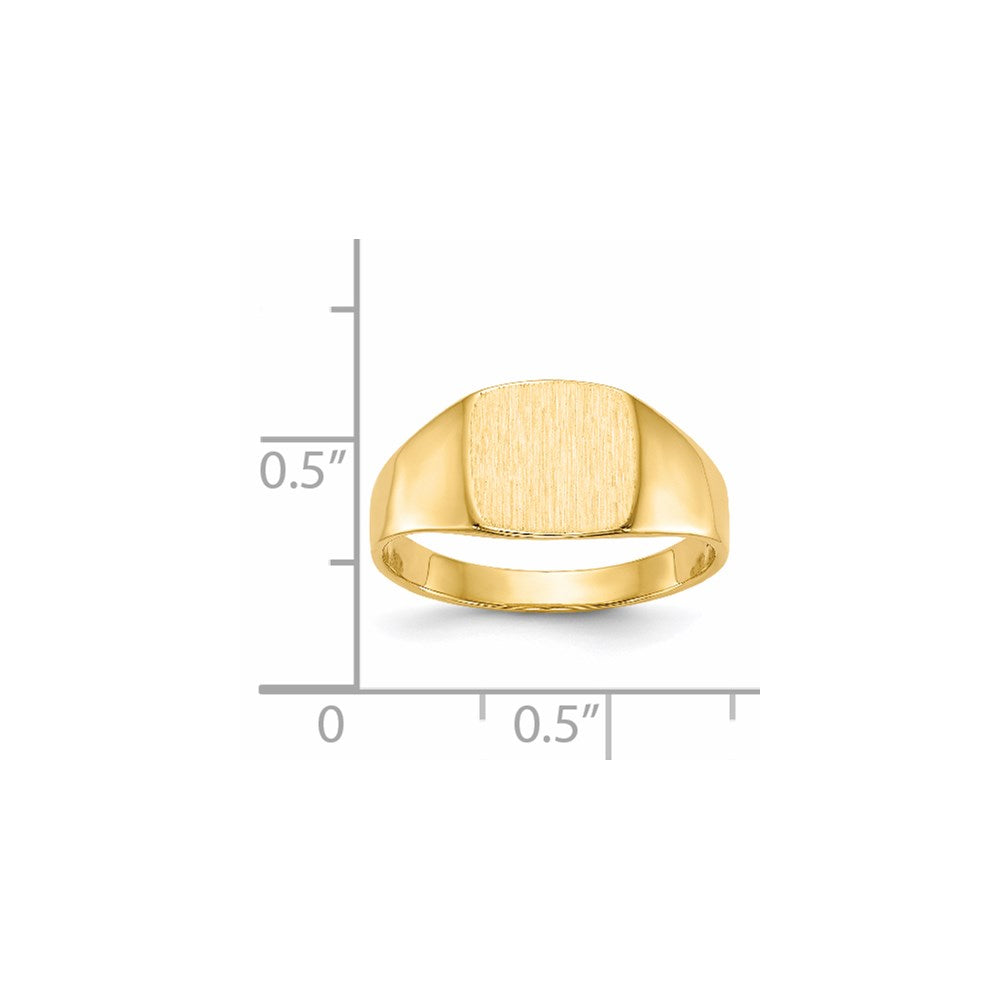 14k 8.5x9.0mm Closed Back Signet Ring