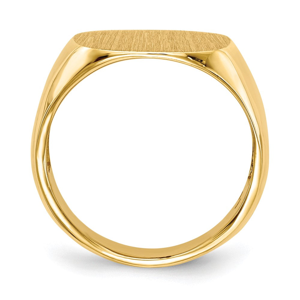 14k 15.5x15.0mm Open Back Men's Signet Ring