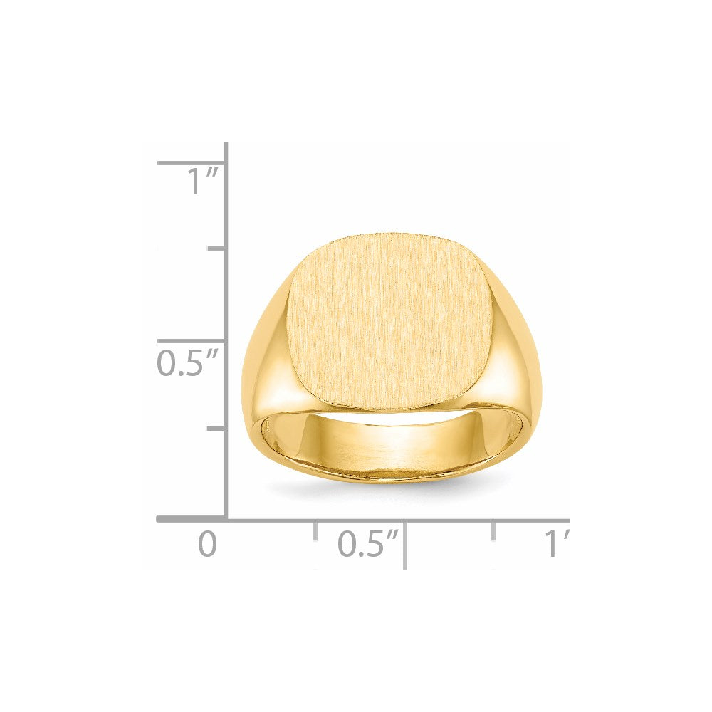 14k 15.5x15.0mm Open Back Men's Signet Ring