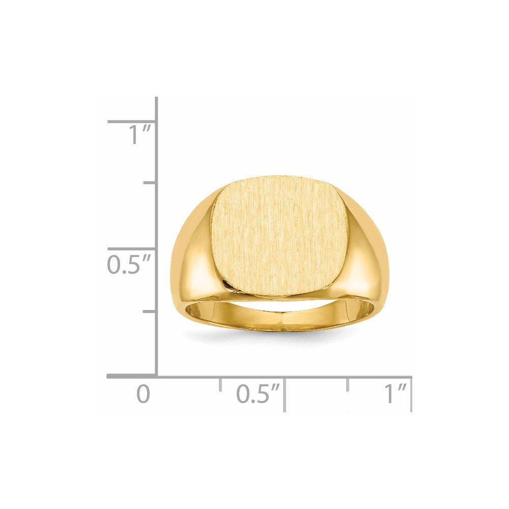 14k 15.5x14.0mm Closed Back Men's Signet Ring