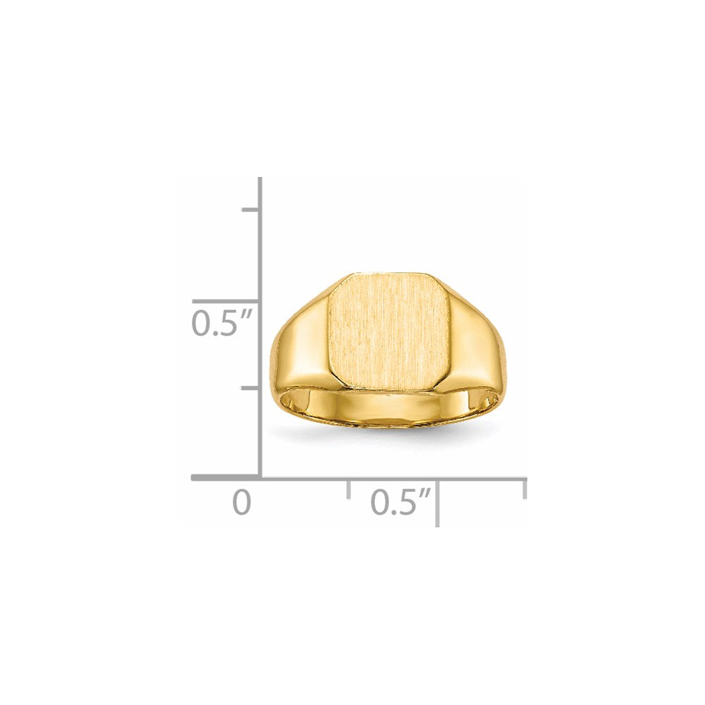 14k 9.5x9.5mm Closed Back Signet Ring
