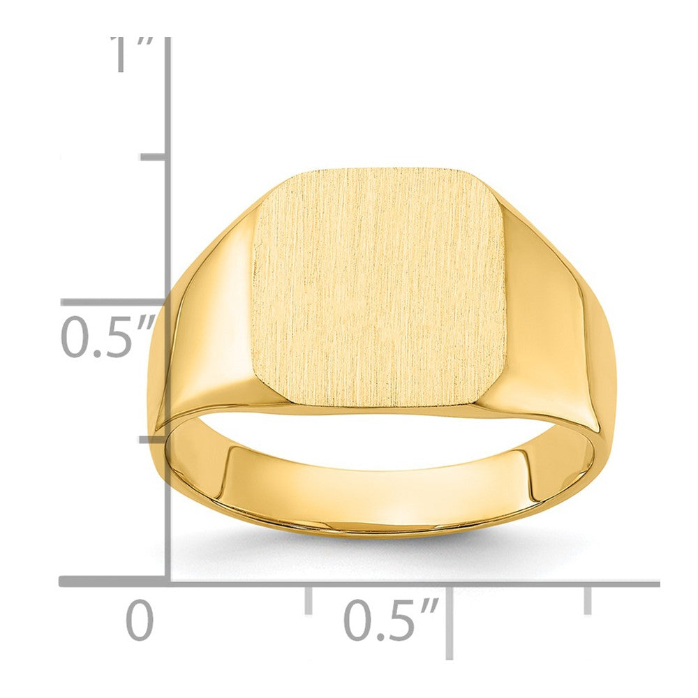 14k 13.0x12.0mm Closed Back Men's Signet Ring