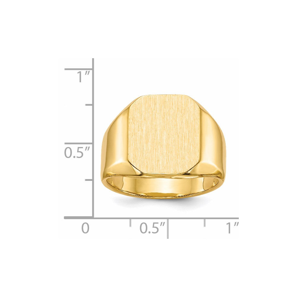 14k 15.5x13.0mm Closed Back Men's Signet Ring