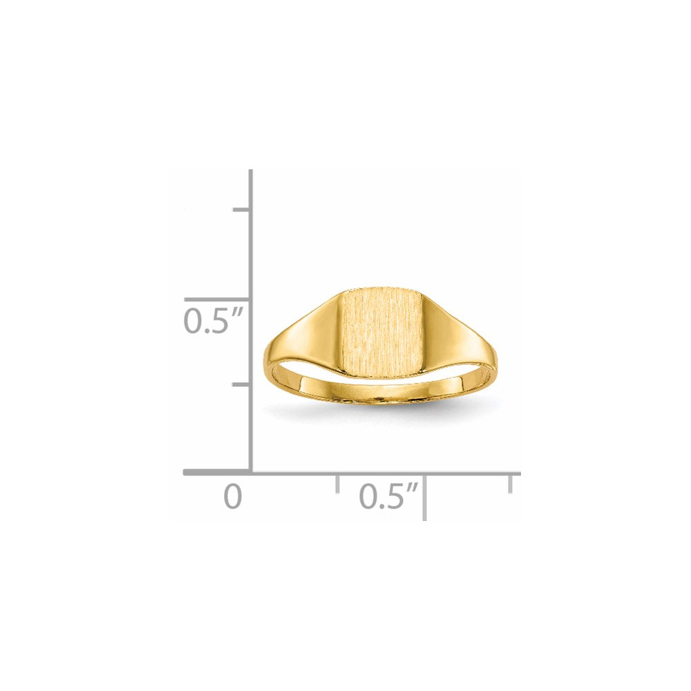 14k 6.5x7.0mm Closed Back Signet Ring