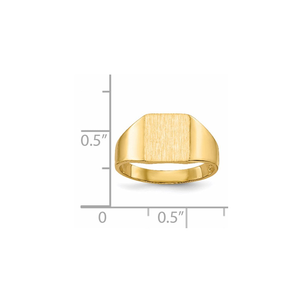 14k 9.0x8.5mm Closed Back Signet Ring