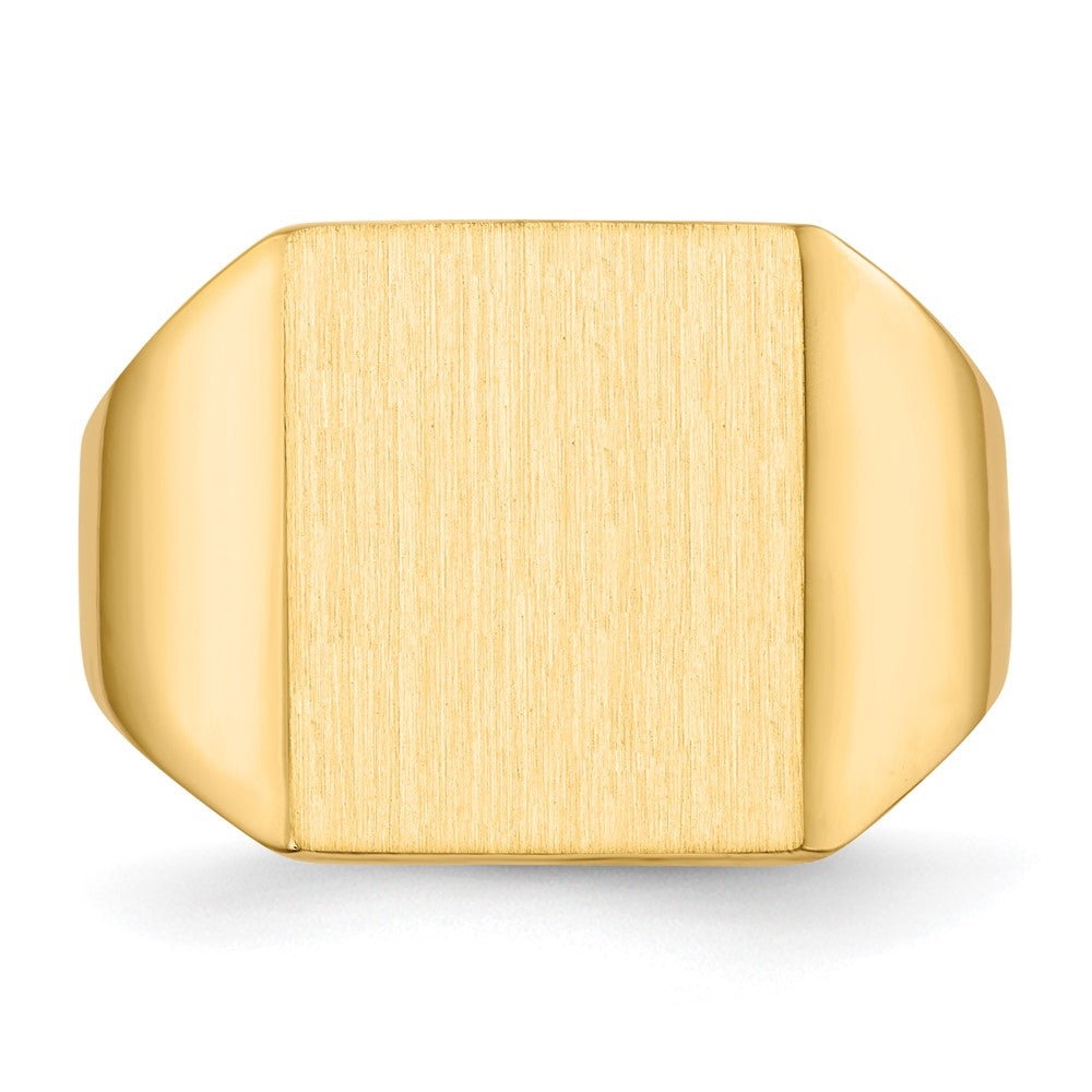 14k 15.0x13.5mm Closed Back Mens Signet Ring